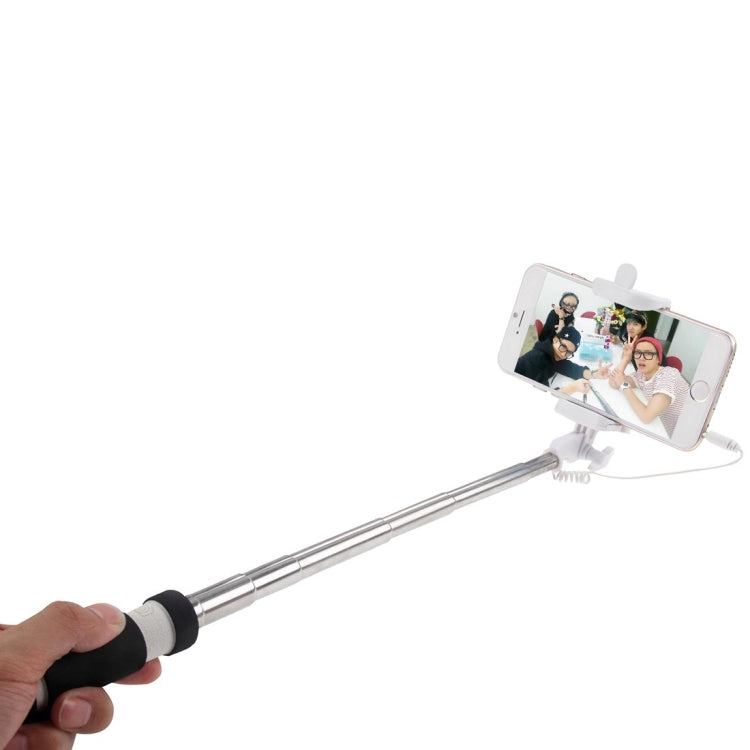 Mini Wire Controlled Selfie Stick Monopod Folding Extendable Pocket Handheld Holder for iOS & Android Phone, Folded Length: 13.5cm, Max Extension Length: 48.0cm