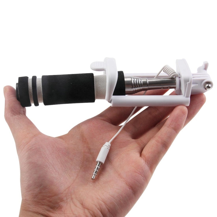 Mini Wire Controlled Selfie Stick Monopod Folding Extendable Pocket Handheld Holder for iOS & Android Phone, Folded Length: 13.5cm, Max Extension Length: 48.0cm