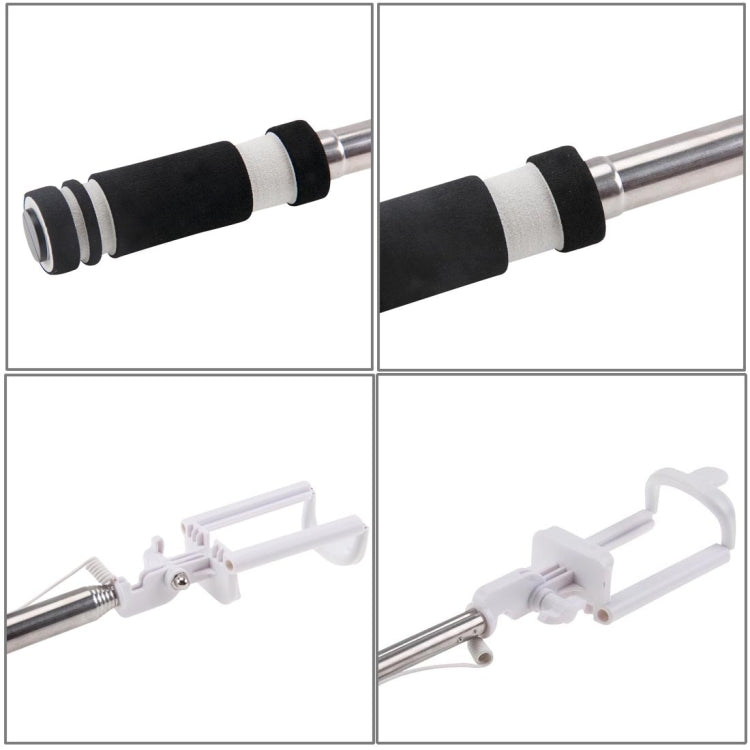 Mini Wire Controlled Selfie Stick Monopod Folding Extendable Pocket Handheld Holder for iOS & Android Phone, Folded Length: 13.5cm, Max Extension Length: 48.0cm