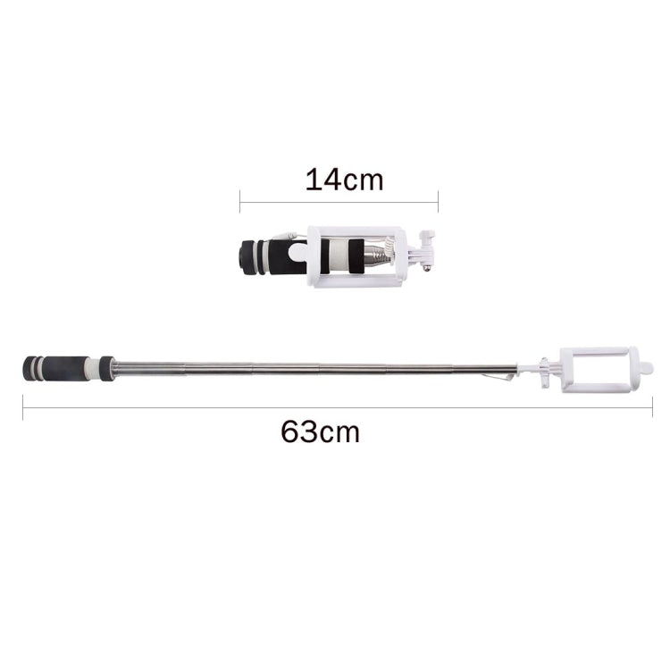 Mini Wire Controlled Selfie Stick Monopod Folding Extendable Pocket Handheld Holder for iOS & Android Phone, Folded Length: 13.5cm, Max Extension Length: 48.0cm