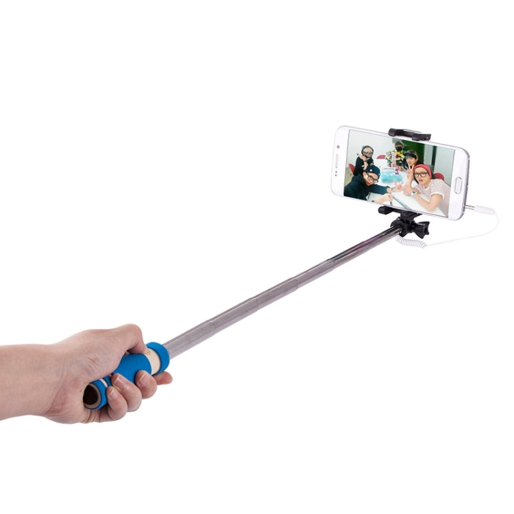 Mini Wire Controlled Selfie Stick Monopod Folding Extendable Pocket Handheld Holder for iOS & Android Phone, Folded Length: 13.5cm, Max Extension Length: 48.0cm