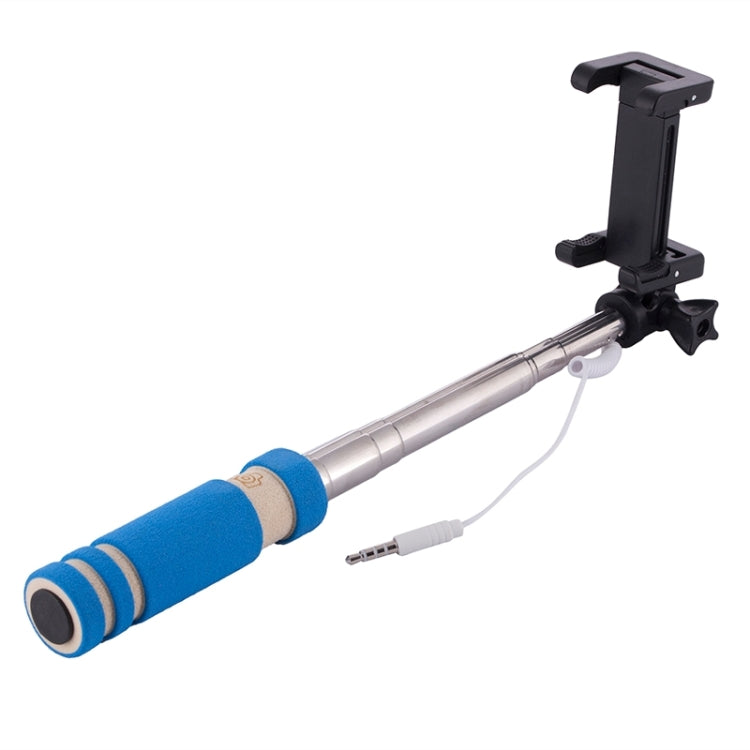 Mini Wire Controlled Selfie Stick Monopod Folding Extendable Pocket Handheld Holder for iOS & Android Phone, Folded Length: 13.5cm, Max Extension Length: 48.0cm