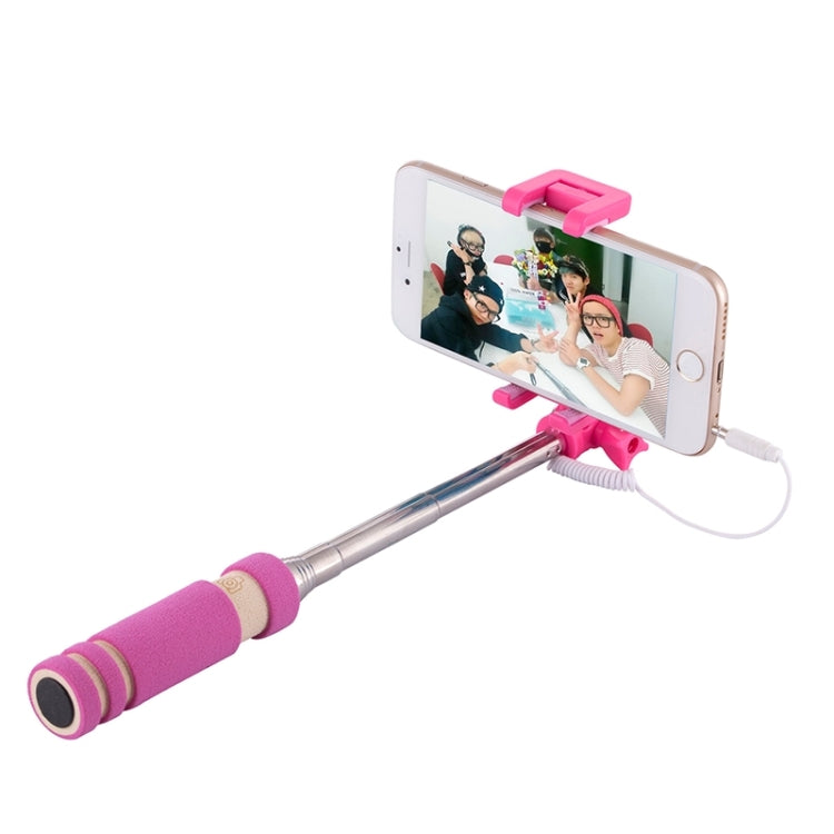 Mini Wire Controlled Selfie Stick Monopod Folding Extendable Pocket Handheld Holder for iOS & Android Phone, Folded Length: 13.5cm, Max Extension Length: 48.0cm