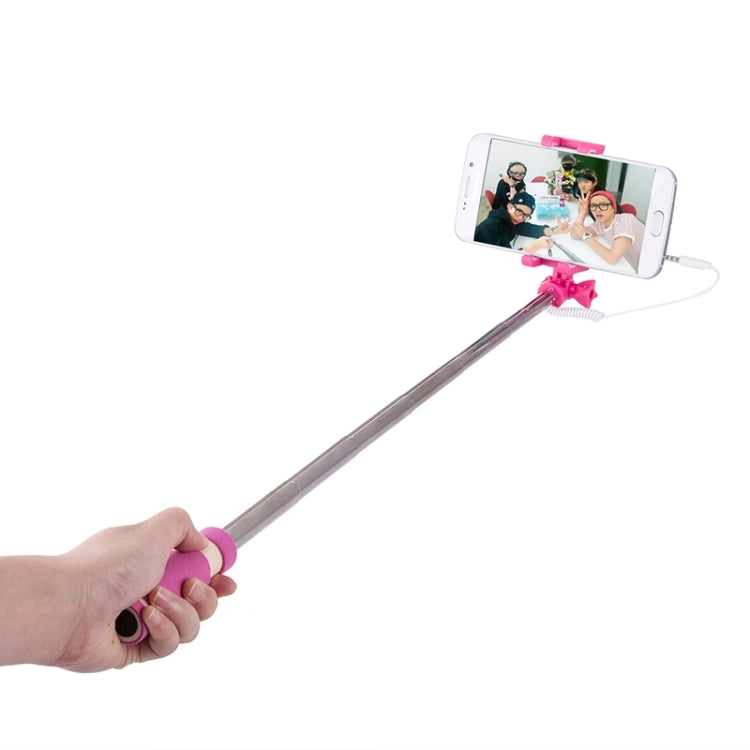Mini Wire Controlled Selfie Stick Monopod Folding Extendable Pocket Handheld Holder for iOS & Android Phone, Folded Length: 13.5cm, Max Extension Length: 48.0cm