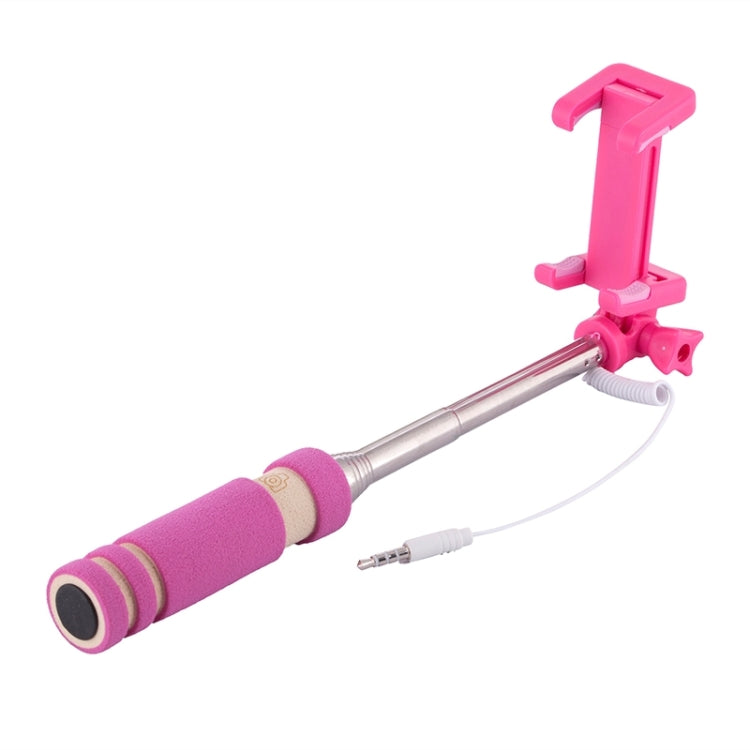 Mini Wire Controlled Selfie Stick Monopod Folding Extendable Pocket Handheld Holder for iOS & Android Phone, Folded Length: 13.5cm, Max Extension Length: 48.0cm