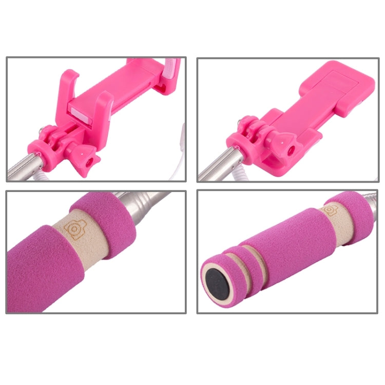 Mini Wire Controlled Selfie Stick Monopod Folding Extendable Pocket Handheld Holder for iOS & Android Phone, Folded Length: 13.5cm, Max Extension Length: 48.0cm