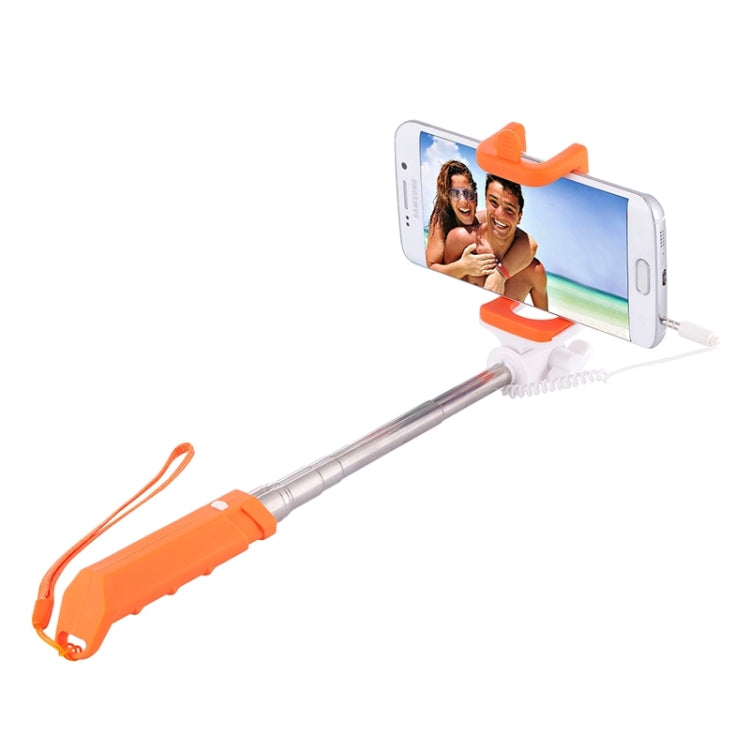 Portable Mini Wire Controlled Rainbow Selfie Stick Monopod Folding Extendable Pocket Handheld Holder for iOS & Android Phone, Folded Length: 15.5cm, Max Extension Length: 61.0cm