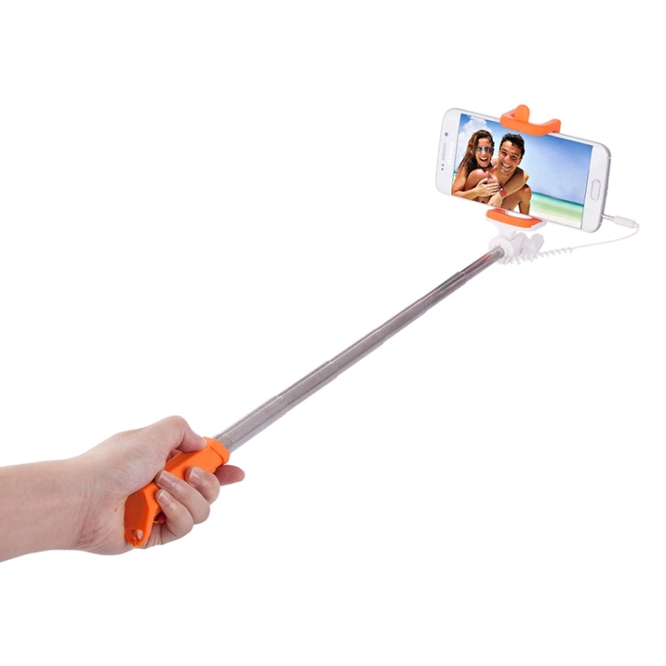 Portable Mini Wire Controlled Rainbow Selfie Stick Monopod Folding Extendable Pocket Handheld Holder for iOS & Android Phone, Folded Length: 15.5cm, Max Extension Length: 61.0cm
