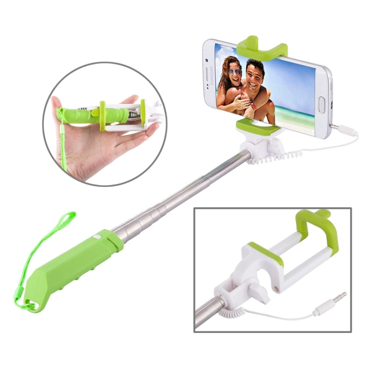 Portable Mini Wire Controlled Rainbow Selfie Stick Monopod Folding Extendable Pocket Handheld Holder for iOS & Android Phone, Folded Length: 15.5cm, Max Extension Length: 61.0cm