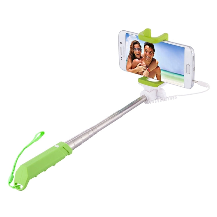 Portable Mini Wire Controlled Rainbow Selfie Stick Monopod Folding Extendable Pocket Handheld Holder for iOS & Android Phone, Folded Length: 15.5cm, Max Extension Length: 61.0cm