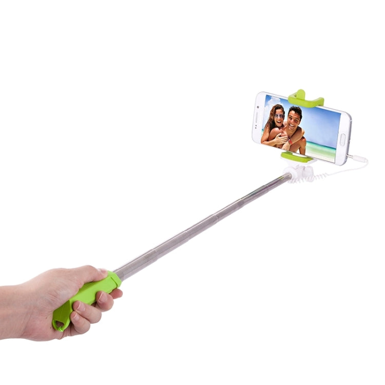 Portable Mini Wire Controlled Rainbow Selfie Stick Monopod Folding Extendable Pocket Handheld Holder for iOS & Android Phone, Folded Length: 15.5cm, Max Extension Length: 61.0cm