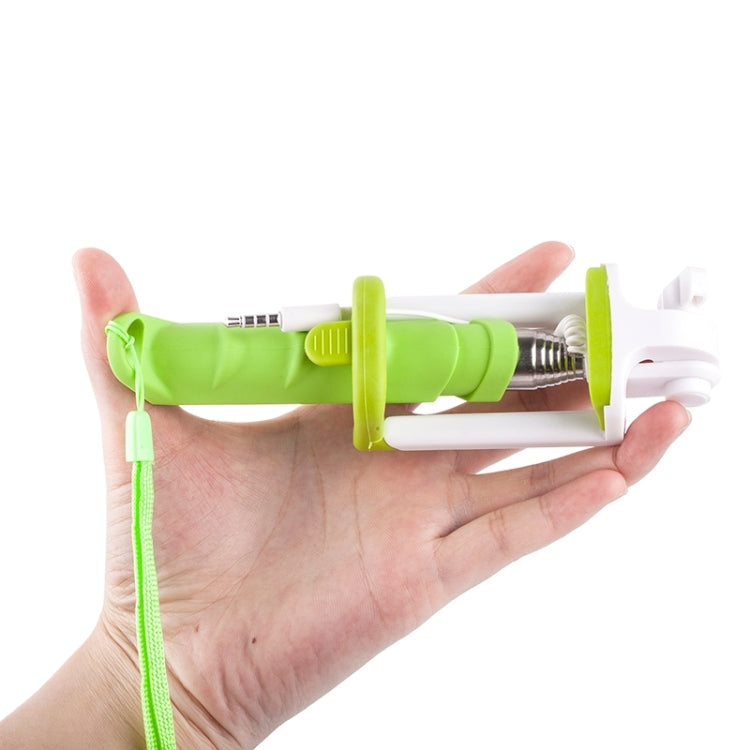 Portable Mini Wire Controlled Rainbow Selfie Stick Monopod Folding Extendable Pocket Handheld Holder for iOS & Android Phone, Folded Length: 15.5cm, Max Extension Length: 61.0cm