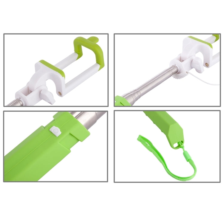 Portable Mini Wire Controlled Rainbow Selfie Stick Monopod Folding Extendable Pocket Handheld Holder for iOS & Android Phone, Folded Length: 15.5cm, Max Extension Length: 61.0cm