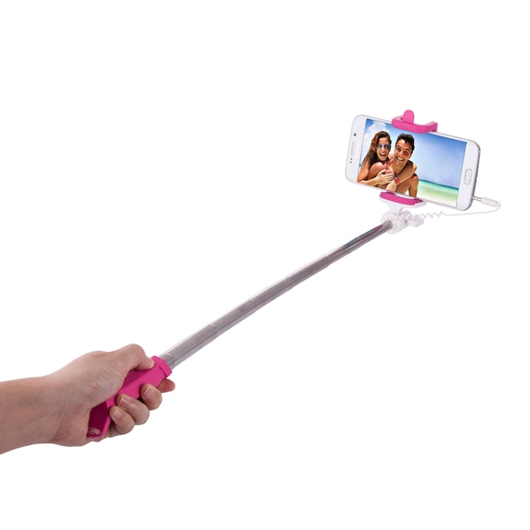 Portable Mini Wire Controlled Rainbow Selfie Stick Monopod Folding Extendable Pocket Handheld Holder for iOS & Android Phone, Folded Length: 15.5cm, Max Extension Length: 61.0cm
