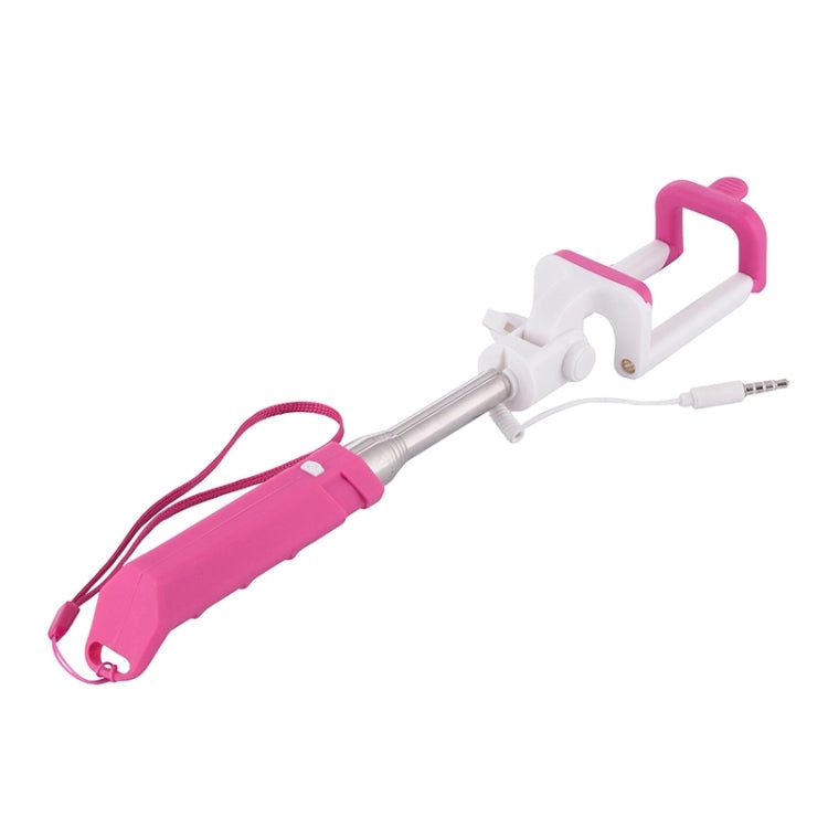 Portable Mini Wire Controlled Rainbow Selfie Stick Monopod Folding Extendable Pocket Handheld Holder for iOS & Android Phone, Folded Length: 15.5cm, Max Extension Length: 61.0cm