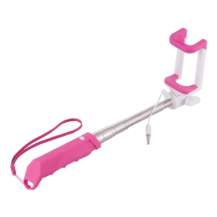 Portable Mini Wire Controlled Rainbow Selfie Stick Monopod Folding Extendable Pocket Handheld Holder for iOS & Android Phone, Folded Length: 15.5cm, Max Extension Length: 61.0cm