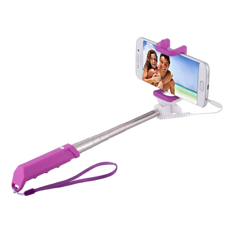 Portable Mini Wire Controlled Rainbow Selfie Stick Monopod Folding Extendable Pocket Handheld Holder for iOS & Android Phone, Folded Length: 15.5cm, Max Extension Length: 61.0cm