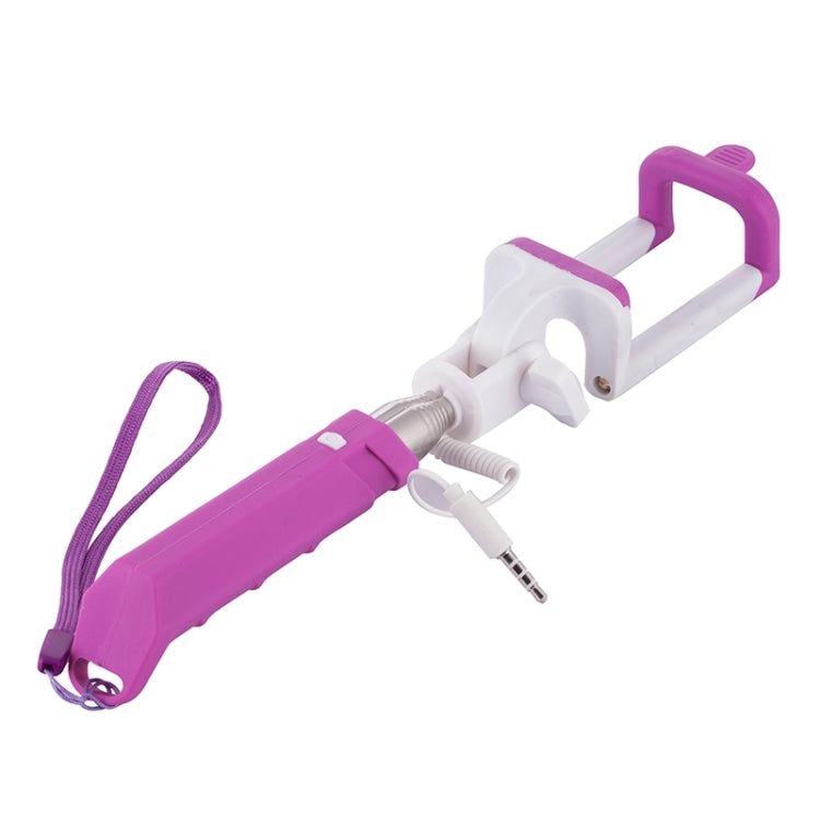 Portable Mini Wire Controlled Rainbow Selfie Stick Monopod Folding Extendable Pocket Handheld Holder for iOS & Android Phone, Folded Length: 15.5cm, Max Extension Length: 61.0cm