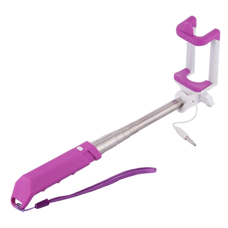Portable Mini Wire Controlled Rainbow Selfie Stick Monopod Folding Extendable Pocket Handheld Holder for iOS & Android Phone, Folded Length: 15.5cm, Max Extension Length: 61.0cm