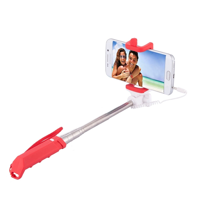 Portable Mini Wire Controlled Rainbow Selfie Stick Monopod Folding Extendable Pocket Handheld Holder for iOS & Android Phone, Folded Length: 15.5cm, Max Extension Length: 61.0cm