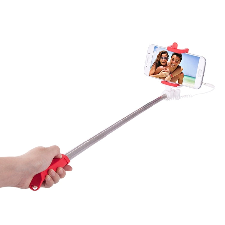 Portable Mini Wire Controlled Rainbow Selfie Stick Monopod Folding Extendable Pocket Handheld Holder for iOS & Android Phone, Folded Length: 15.5cm, Max Extension Length: 61.0cm
