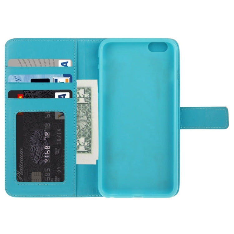 2 in 1 Separable Crazy Horse Texture Wallet Style Flip Leather Case for iPhone 6 & 6S