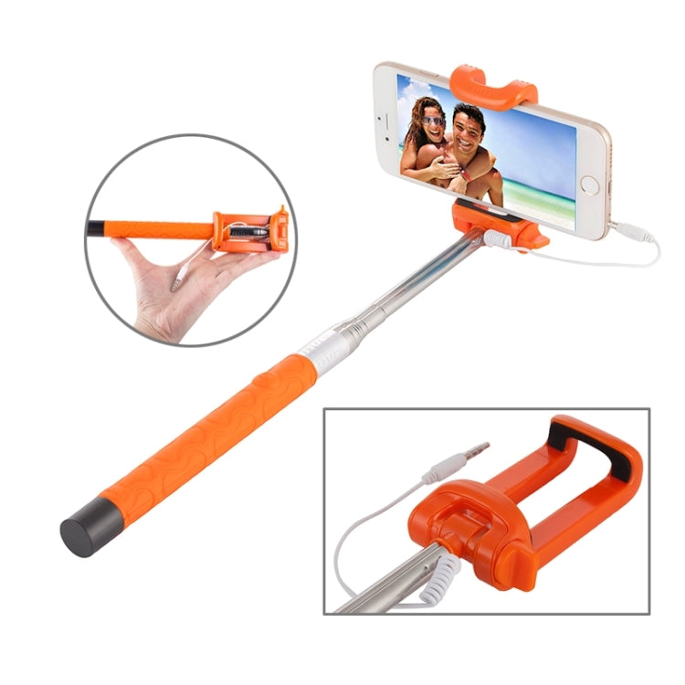 Portable Wire Controlled Selfie Stick Monopod Folding Extendable Handheld Holder, For iPhone, Galaxy, Huawei, Xiaomi, LG, HTC and Other Smart Phones, Folded Length: 22.5cm, Max Extension Length: 105.5cm
