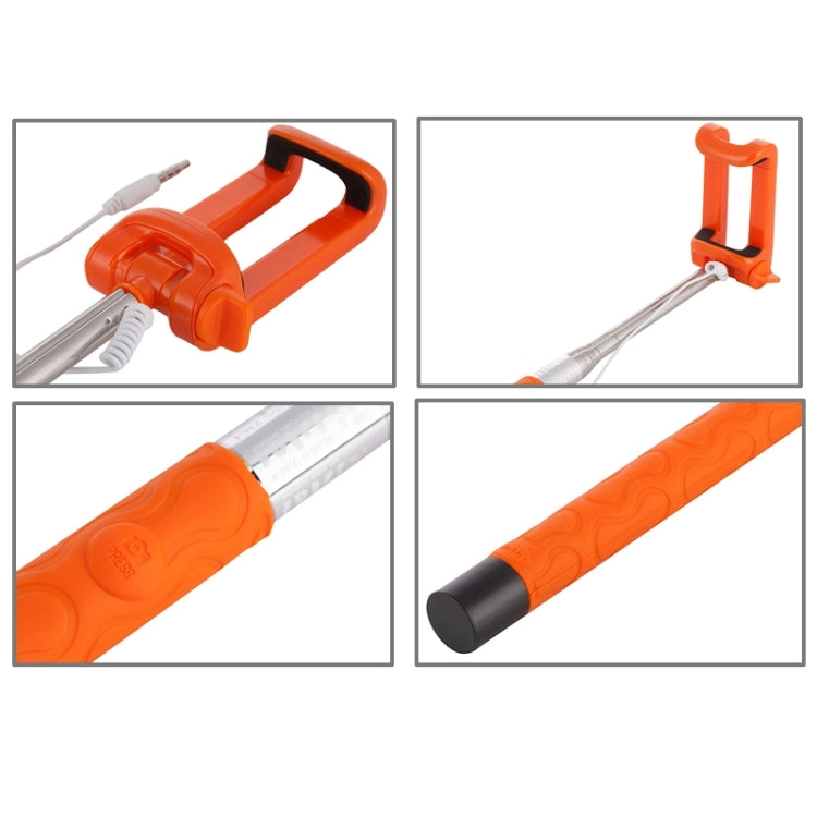 Portable Wire Controlled Selfie Stick Monopod Folding Extendable Handheld Holder, For iPhone, Galaxy, Huawei, Xiaomi, LG, HTC and Other Smart Phones, Folded Length: 22.5cm, Max Extension Length: 105.5cm