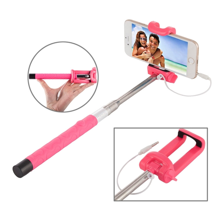 Portable Wire Controlled Selfie Stick Monopod Folding Extendable Handheld Holder, For iPhone, Galaxy, Huawei, Xiaomi, LG, HTC and Other Smart Phones, Folded Length: 22.5cm, Max Extension Length: 105.5cm