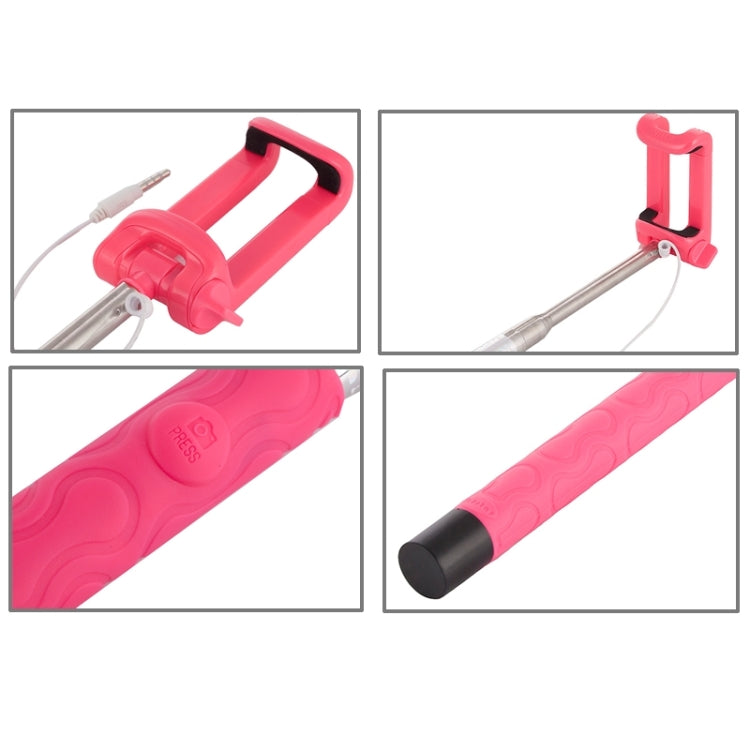 Portable Wire Controlled Selfie Stick Monopod Folding Extendable Handheld Holder, For iPhone, Galaxy, Huawei, Xiaomi, LG, HTC and Other Smart Phones, Folded Length: 22.5cm, Max Extension Length: 105.5cm