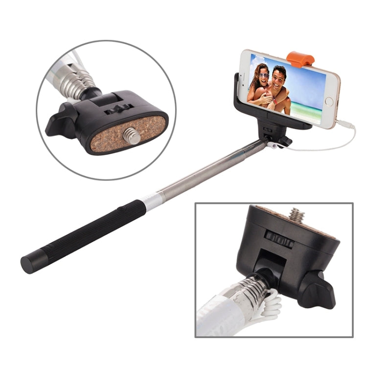 Portable Wire Controlled Selfie Stick Monopod Folding Extendable Handheld Holder with Separable Frame for iOS & Android Phone, Folded Length: 23.4cm, Max Extension Length: 88.6cm