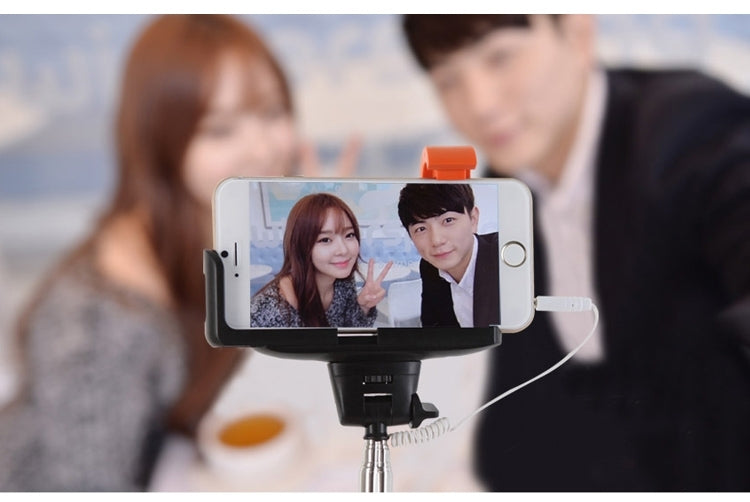 Portable Wire Controlled Selfie Stick Monopod Folding Extendable Handheld Holder with Separable Frame for iOS & Android Phone, Folded Length: 23.4cm, Max Extension Length: 88.6cm