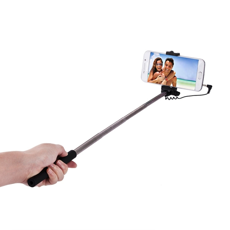 Portable Wire Controlled Selfie Stick Monopod Folding Extendable Handheld Holder with Separable Frame for iOS & Android Phone, Folded Length: 23.4cm, Max Extension Length: 88.6cm