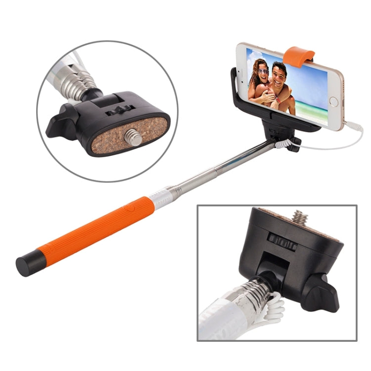 Portable Wire Controlled Selfie Stick Monopod Folding Extendable Handheld Holder with Separable Frame for iOS & Android Phone, Folded Length: 23.4cm, Max Extension Length: 88.6cm