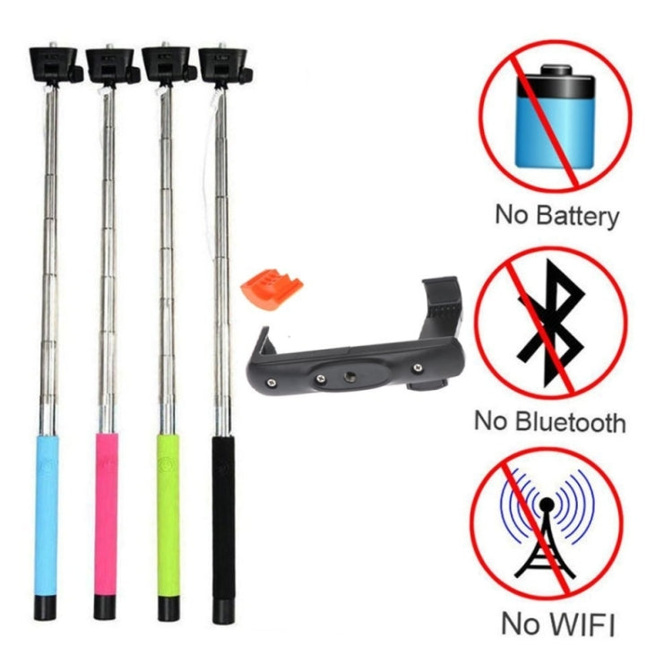 Portable Wire Controlled Selfie Stick Monopod Folding Extendable Handheld Holder with Separable Frame for iOS & Android Phone, Folded Length: 23.4cm, Max Extension Length: 88.6cm