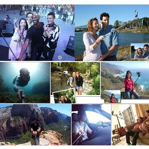 Portable Wire Controlled Selfie Stick Monopod Folding Extendable Handheld Holder with Separable Frame for iOS & Android Phone, Folded Length: 23.4cm, Max Extension Length: 88.6cm