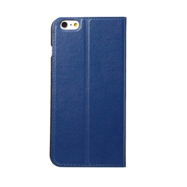 Super Fiber Skin Horizontal Flip Leather Case with Holder & Caller ID Window for iPhone 6S