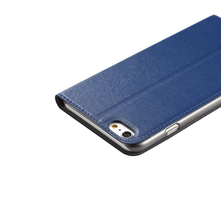 Super Fiber Skin Horizontal Flip Leather Case with Holder & Caller ID Window for iPhone 6S
