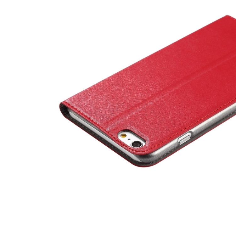 Super Fiber Skin Horizontal Flip Leather Case with Holder & Caller ID Window for iPhone 6S