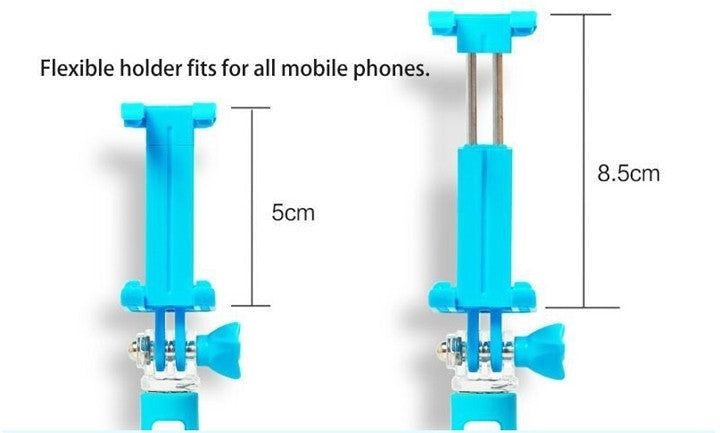Portable RK-Mini2 Bluetooth Wireless Selfie Stick Monopod Folding Extendable Pocket Handheld Holder for iOS & Android Phone, Folded Length: 13.4cm, Max Extension Length: 73.0cm, Bluetooth Distance: 10m