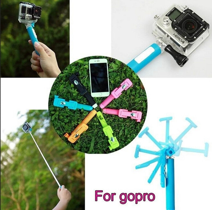 Portable RK-Mini2 Bluetooth Wireless Selfie Stick Monopod Folding Extendable Pocket Handheld Holder for iOS & Android Phone, Folded Length: 13.4cm, Max Extension Length: 73.0cm, Bluetooth Distance: 10m