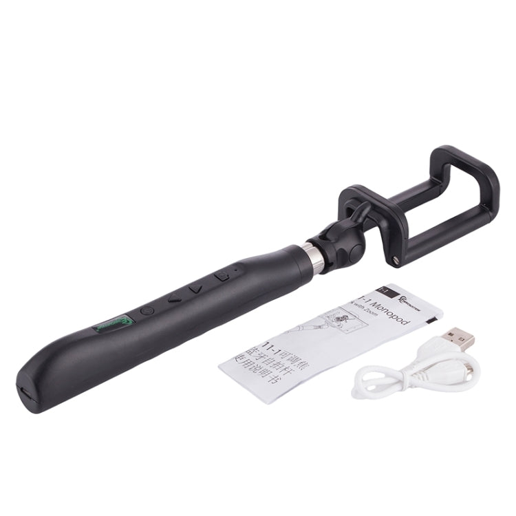 Portable Focusing Bluetooth Wireless Selfie Stick Monopod Folding Extendable Pocket Handheld Holder for iOS & Android Phone, Folded Length: 8.8cm, Max Extension Length: 80.0cm(Black)