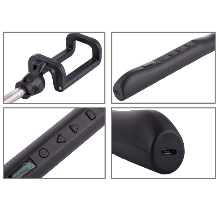 Portable Focusing Bluetooth Wireless Selfie Stick Monopod Folding Extendable Pocket Handheld Holder for iOS & Android Phone, Folded Length: 8.8cm, Max Extension Length: 80.0cm(Black)