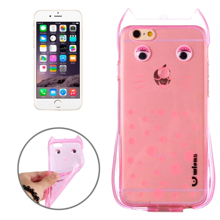 Cat Pattern TPU Protective Case with Lanyard for iPhone 6 & 6s