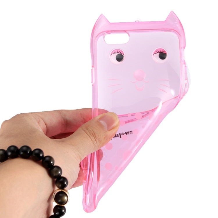 Cat Pattern TPU Protective Case with Lanyard for iPhone 6 & 6s