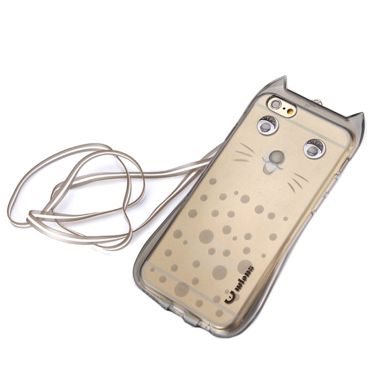 Cat Pattern TPU Protective Case with Lanyard for iPhone 6 & 6s