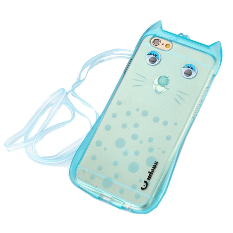 Cat Pattern TPU Protective Case with Lanyard for iPhone 6 & 6s