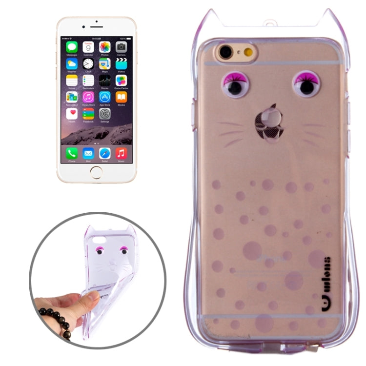Cat Pattern TPU Protective Case with Lanyard for iPhone 6 & 6s