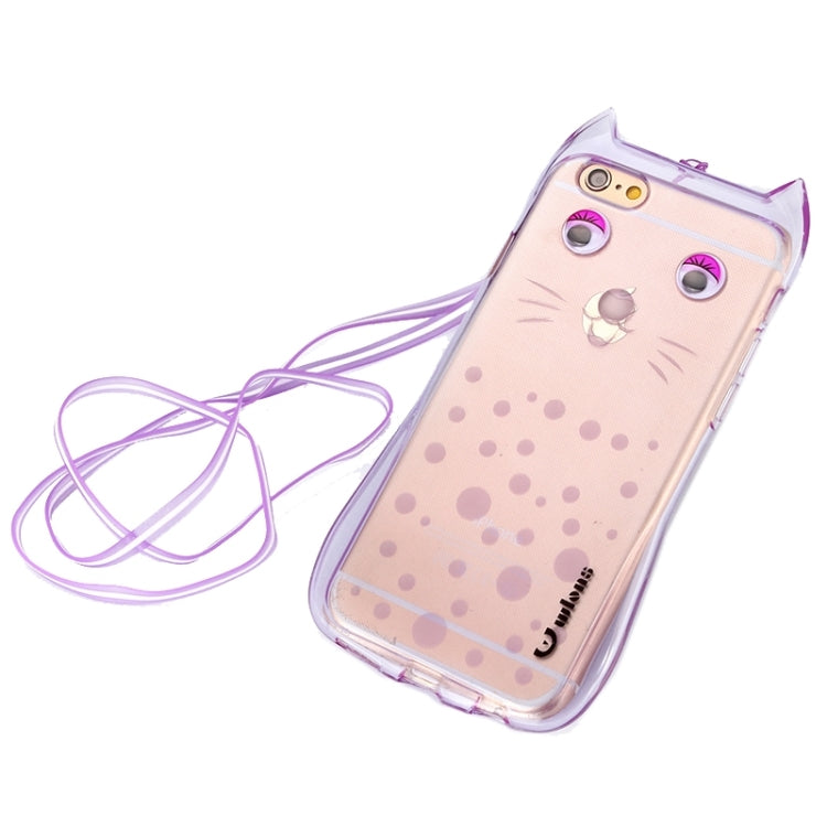 Cat Pattern TPU Protective Case with Lanyard for iPhone 6 & 6s