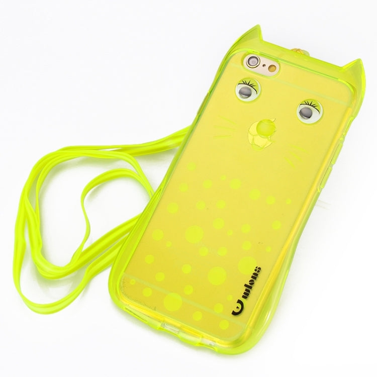 Cat Pattern TPU Protective Case with Lanyard for iPhone 6 & 6s